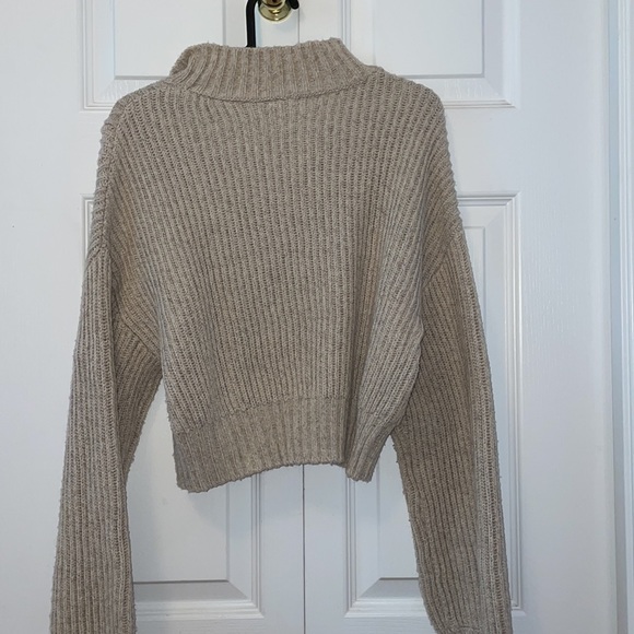 CROPPED QUARTER ZIP GARAGE SWEATER - Picture 6 of 6